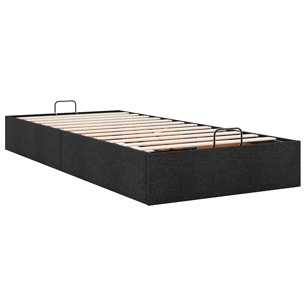 Otomanski okvir kreveta bez madraca crni 80x200 cm od tkanine