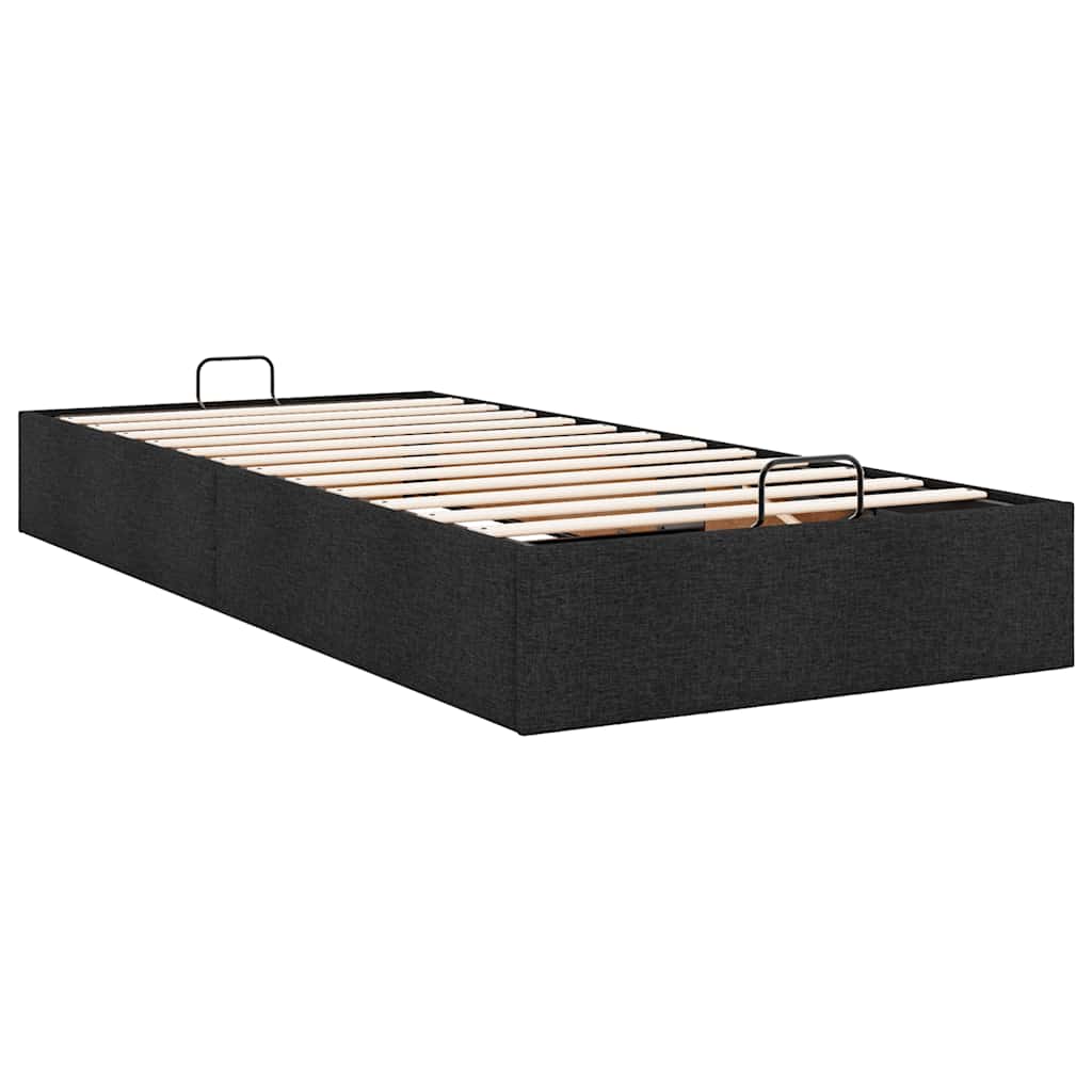 Otomanski okvir kreveta bez madraca crni 80x200 cm od tkanine