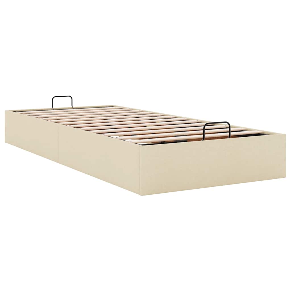 Otomanski okvir kreveta bez madraca krem 90x190 cm od tkanine