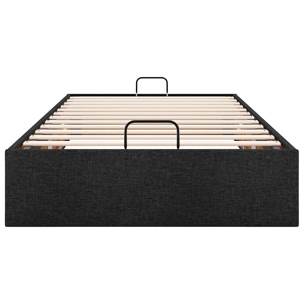 Otomanski okvir kreveta bez madraca crni 90x200 cm od tkanine