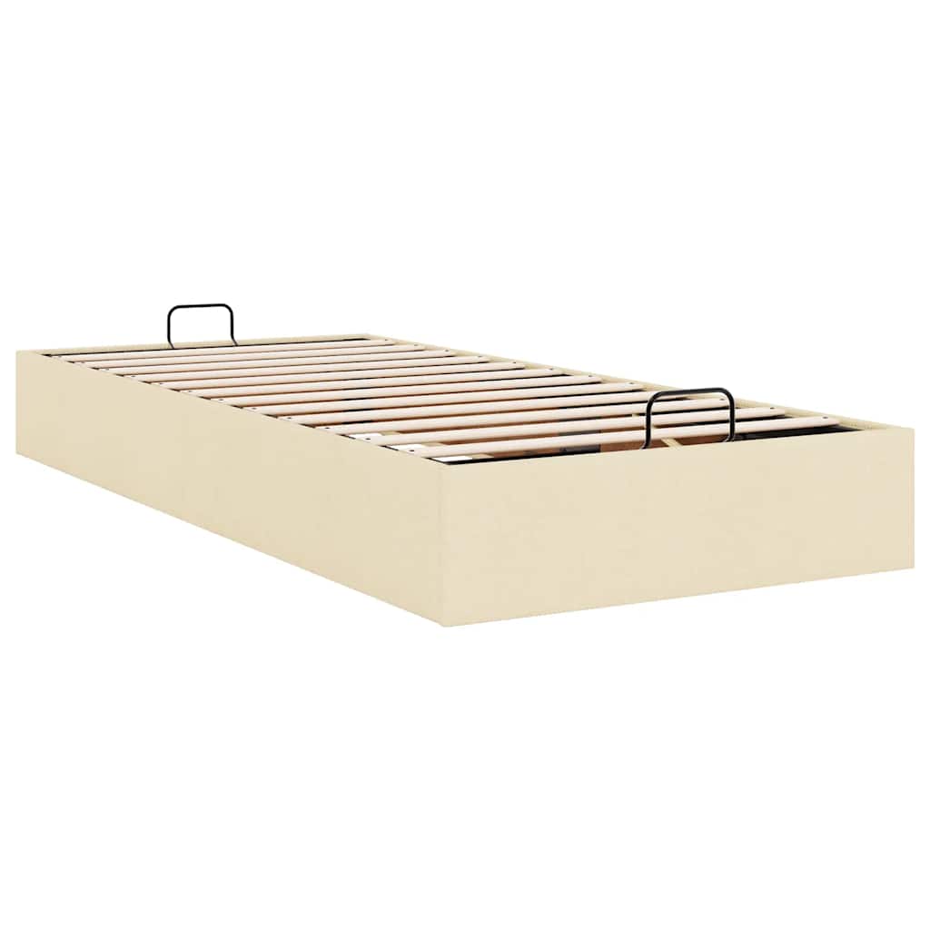 Otomanski okvir kreveta bez madraca krem 100x200 cm od tkanine