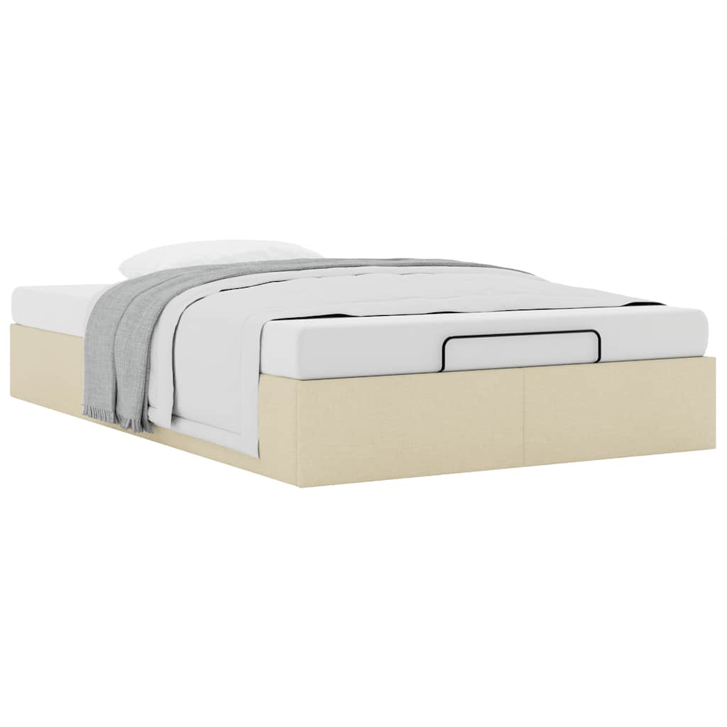 Otomanski okvir kreveta bez madraca krem 120x190 cm od tkanine