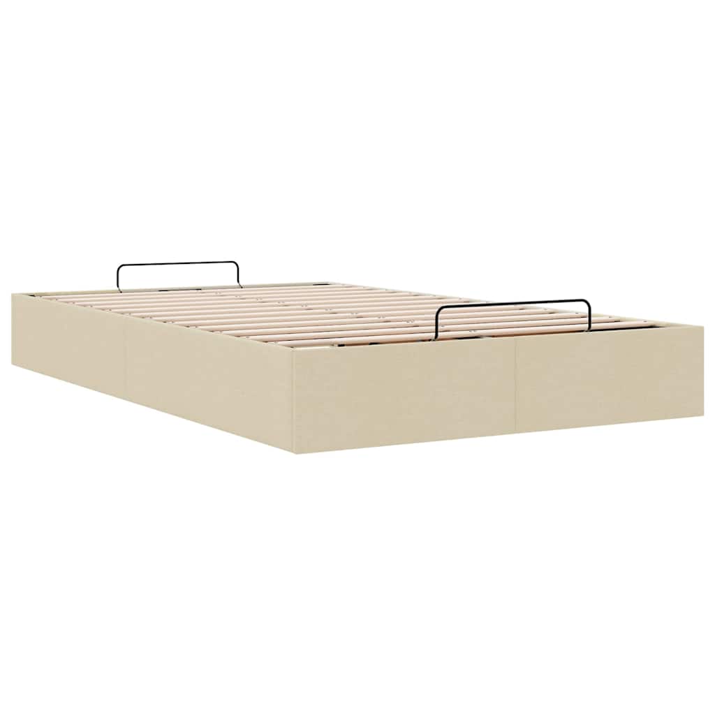 Otomanski okvir kreveta bez madraca krem 120x190 cm od tkanine