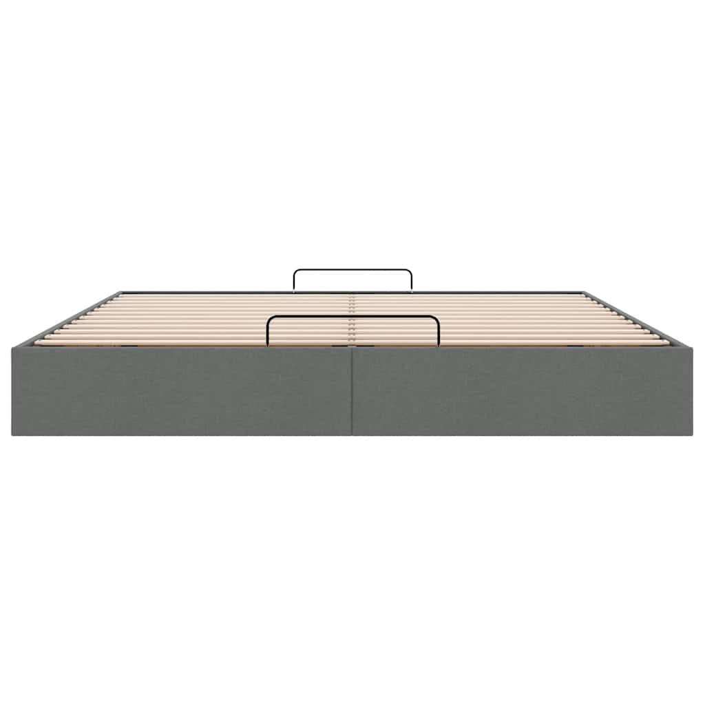 Otomanski okvir kreveta bez madraca tamnosivi 200x200cm tkanine