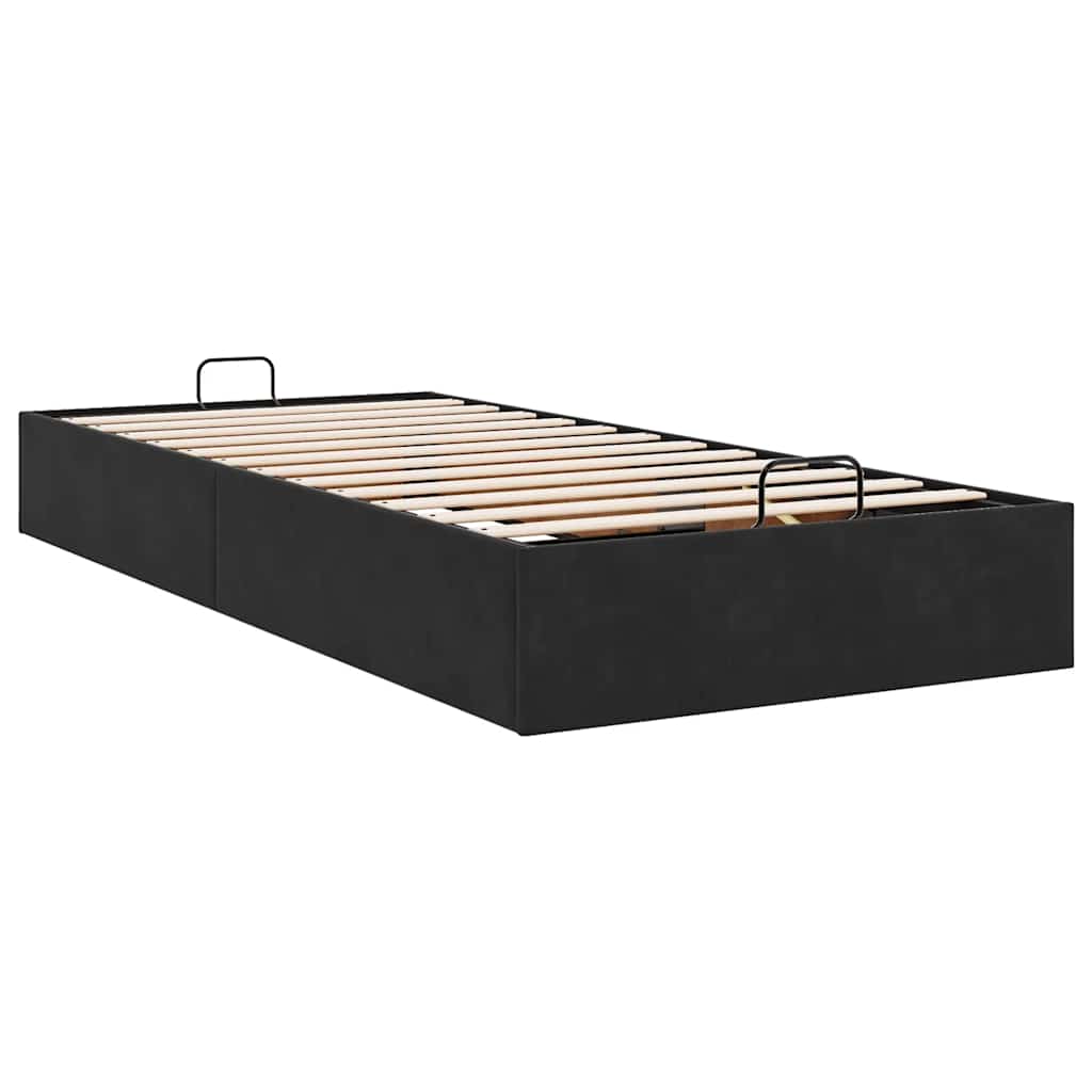 Otomanski okvir kreveta bez madraca crni 80x200 cm baršunasti