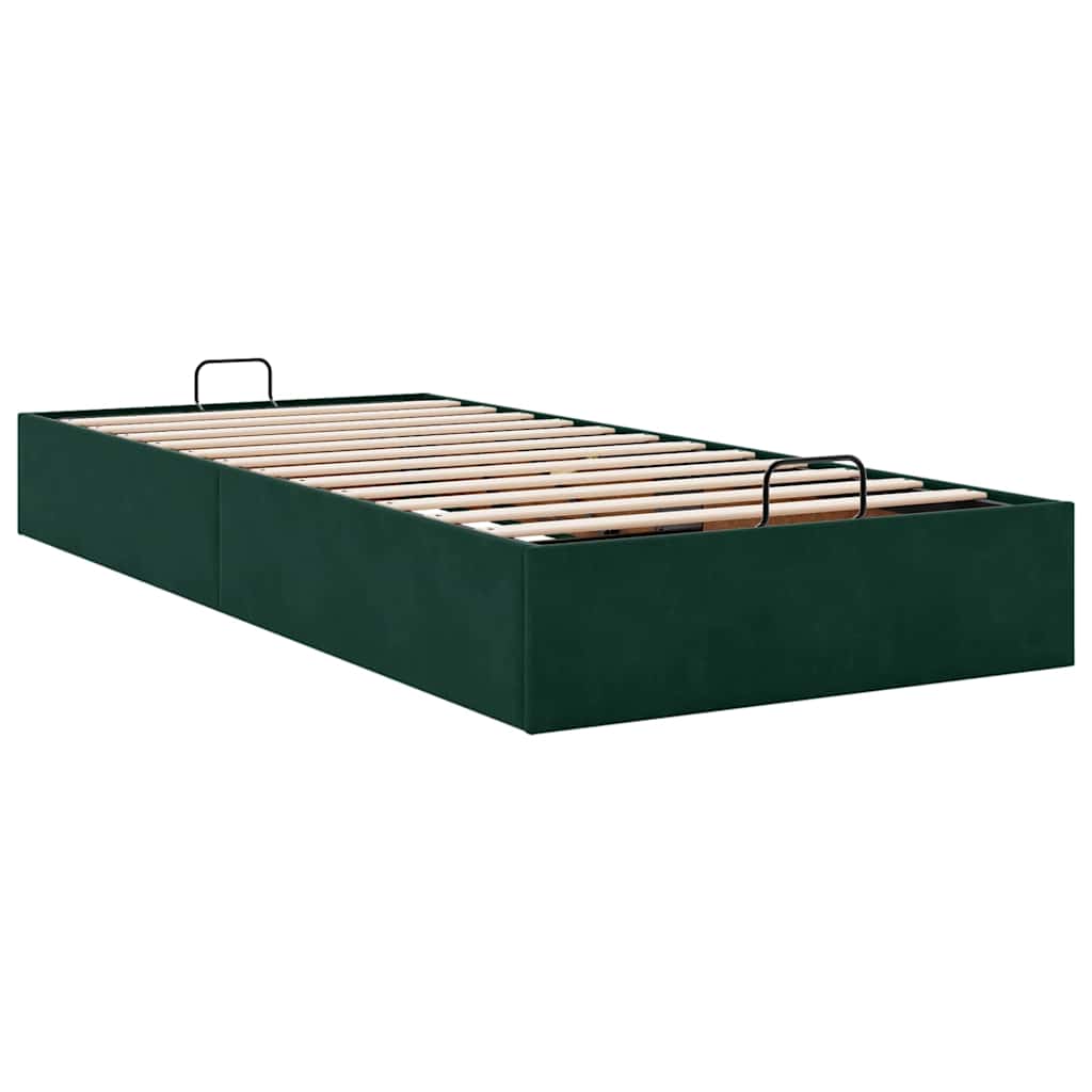 Okvir za krevet bez madraca tamnozeleni 80 x 200 cm baršunasti