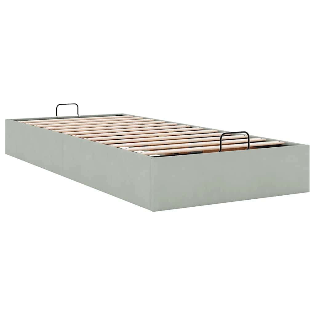 Okvir kreveta bez madraca svjetlosivi 90x200 cm baršunasti