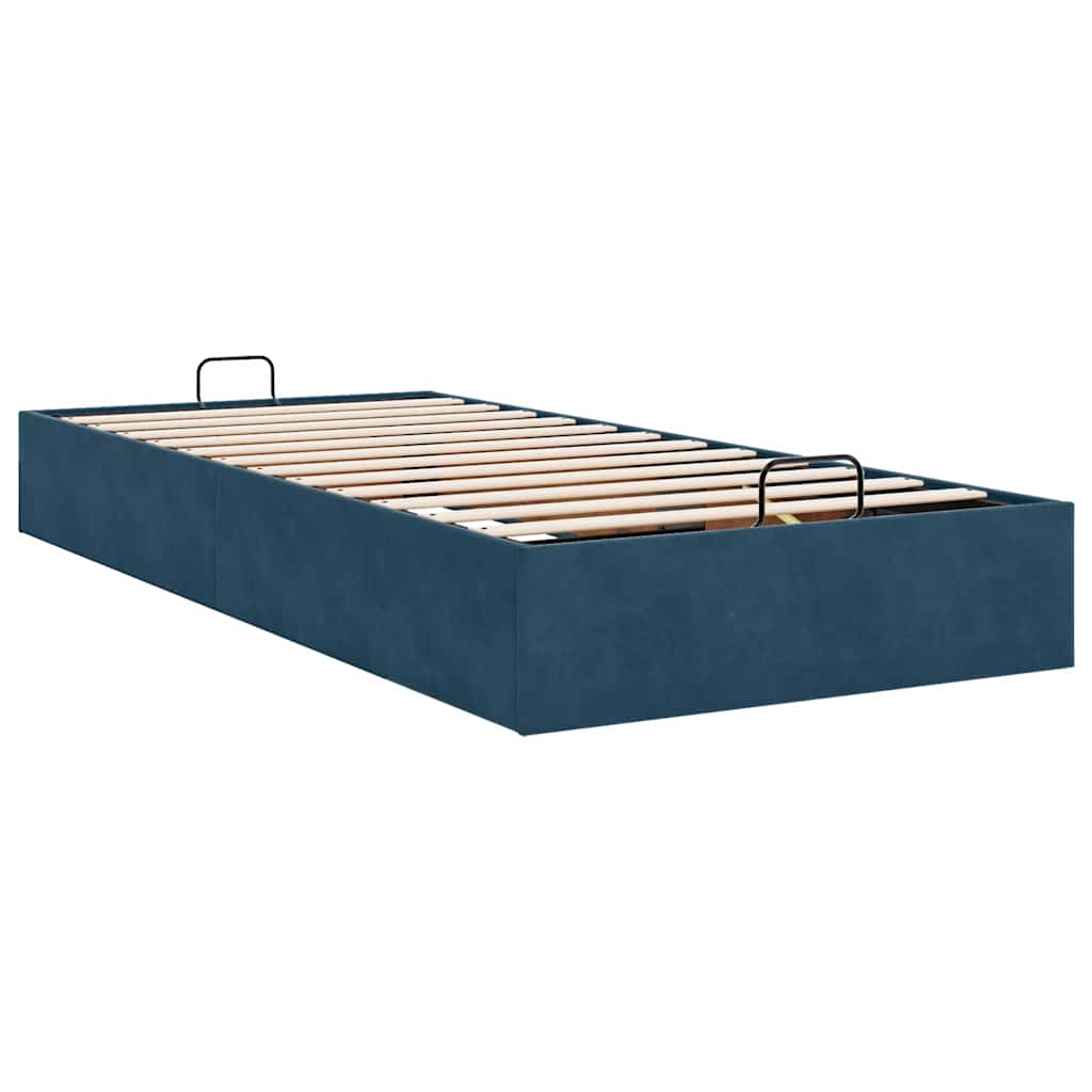 Okvir za krevet bez madraca tamnoplavi 90x200 cm baršunasti