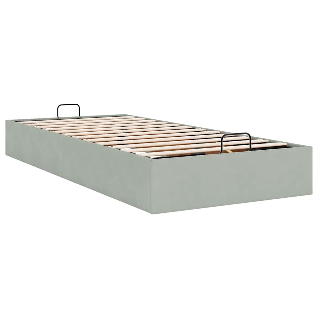 Okvir kreveta bez madraca svjetlosivi 100x200 cm baršunasti