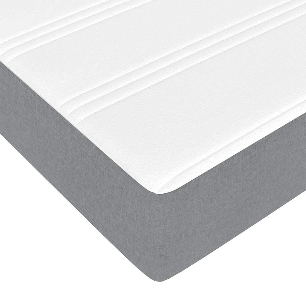 Otomanski okvir kreveta s madraca svijetlosivi 90x190cm tkanine