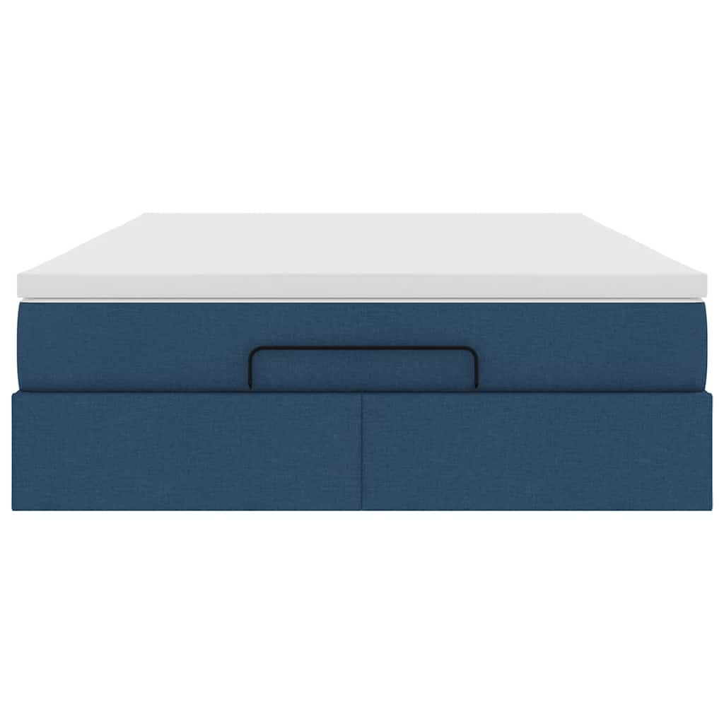 Otomanski krevet s madracem plavi 140x190cm od tkanine