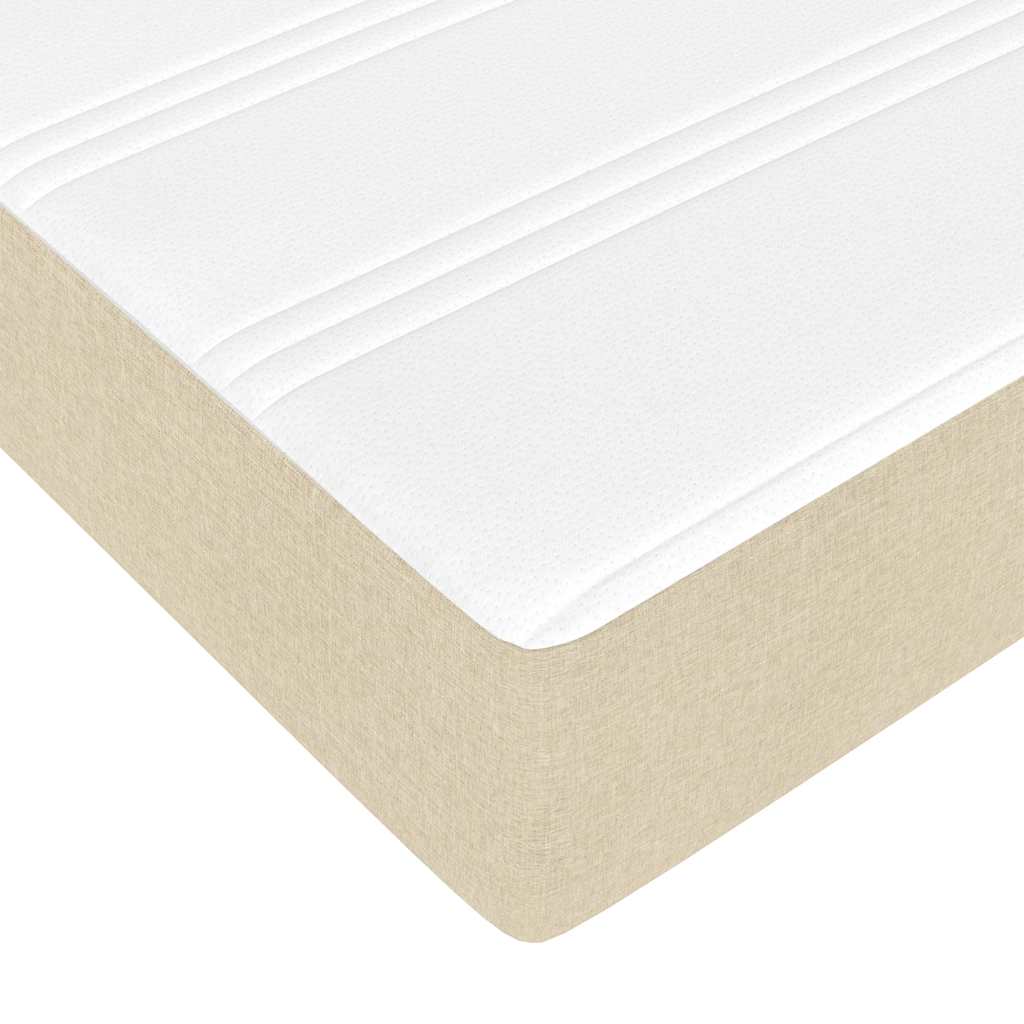 Otomanski krevet s madracem krem 180x200cm od tkanine