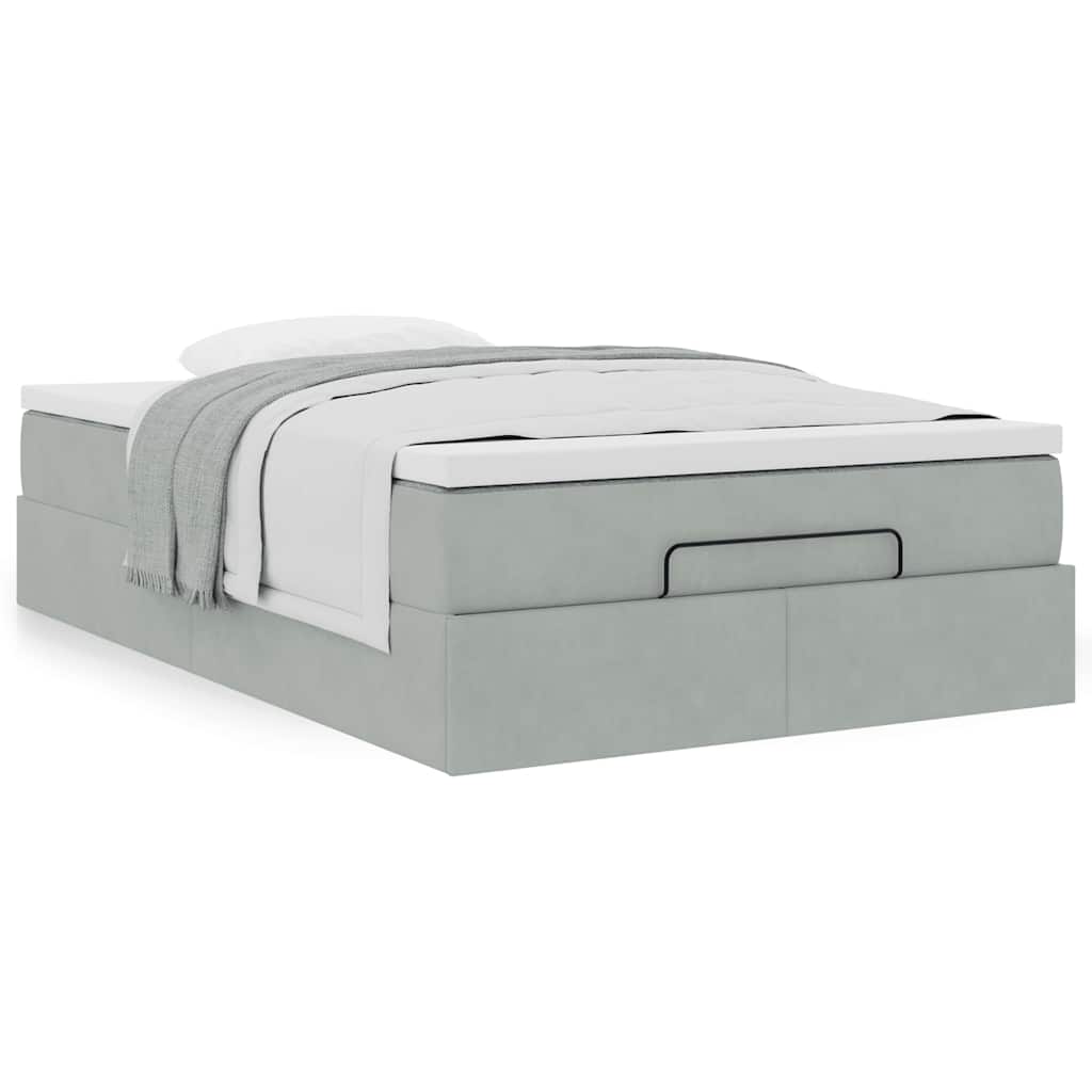 Okvir kreveta s madraca svijetlosivi 120x200cm baršunasti