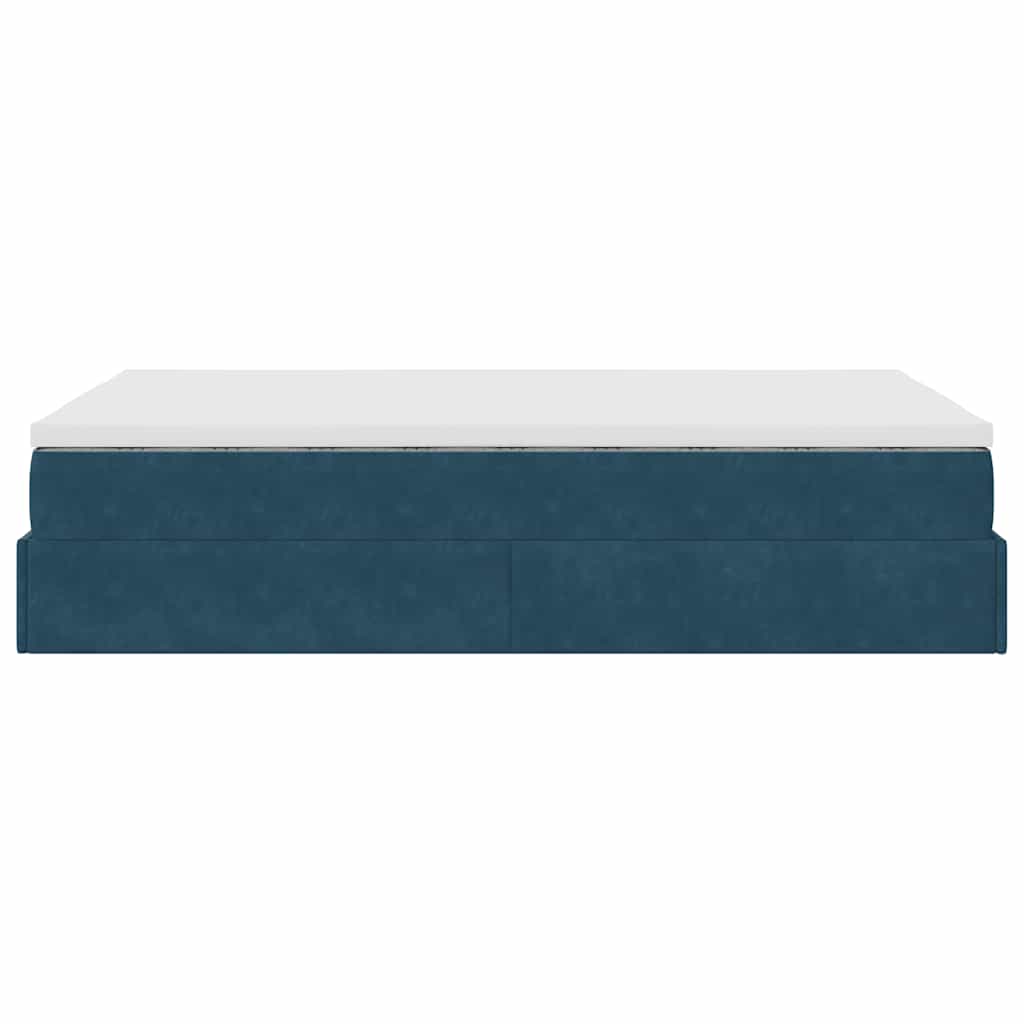 Okvir kreveta s madracem tamnoplavi 120x200 cm baršunasti
