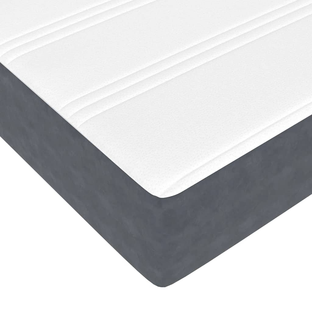 Ottoman krevet s madracem tamno sivi 160x200 cm baršun