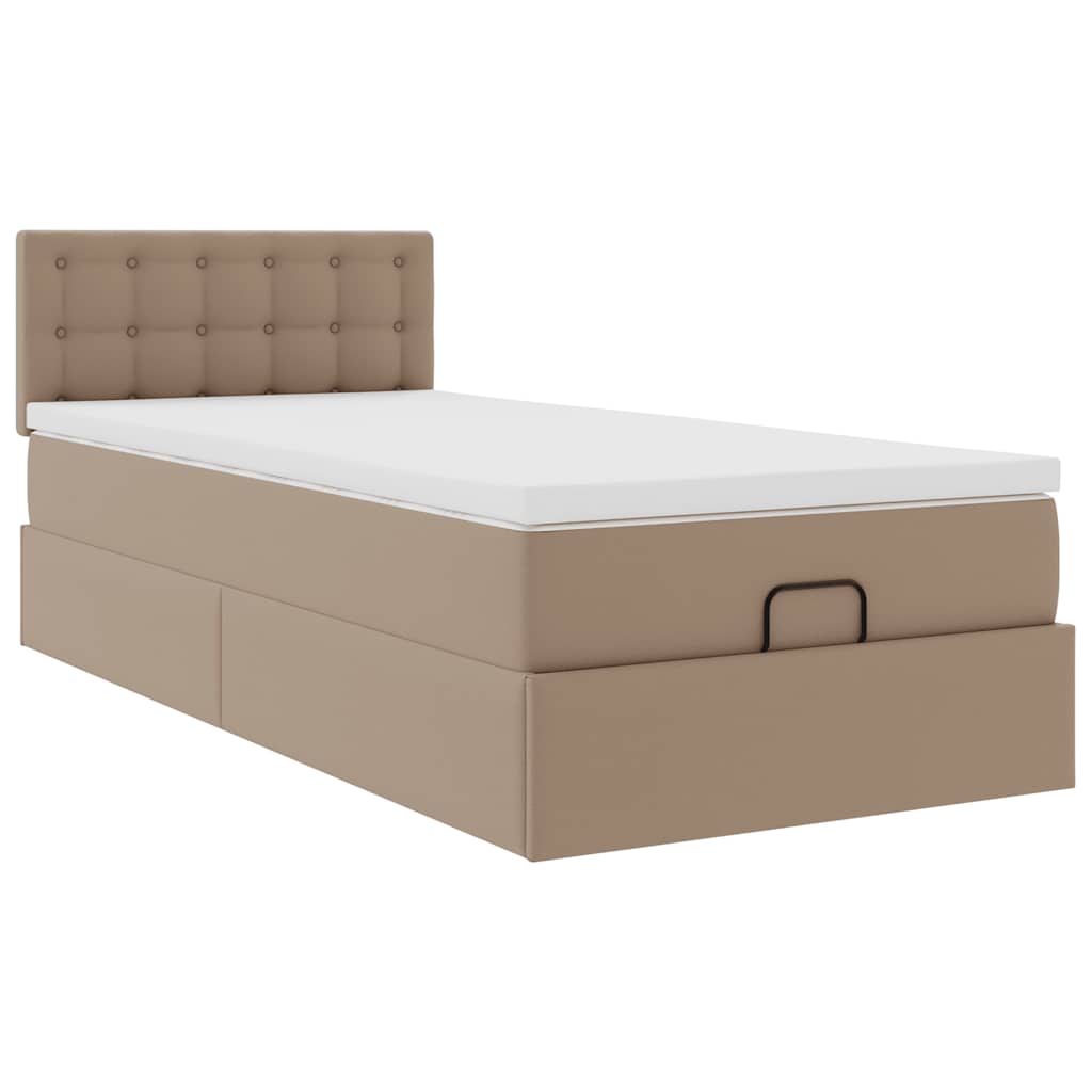 Otomanski krevet s madracem cappuccina 90x200cm umjetna koža