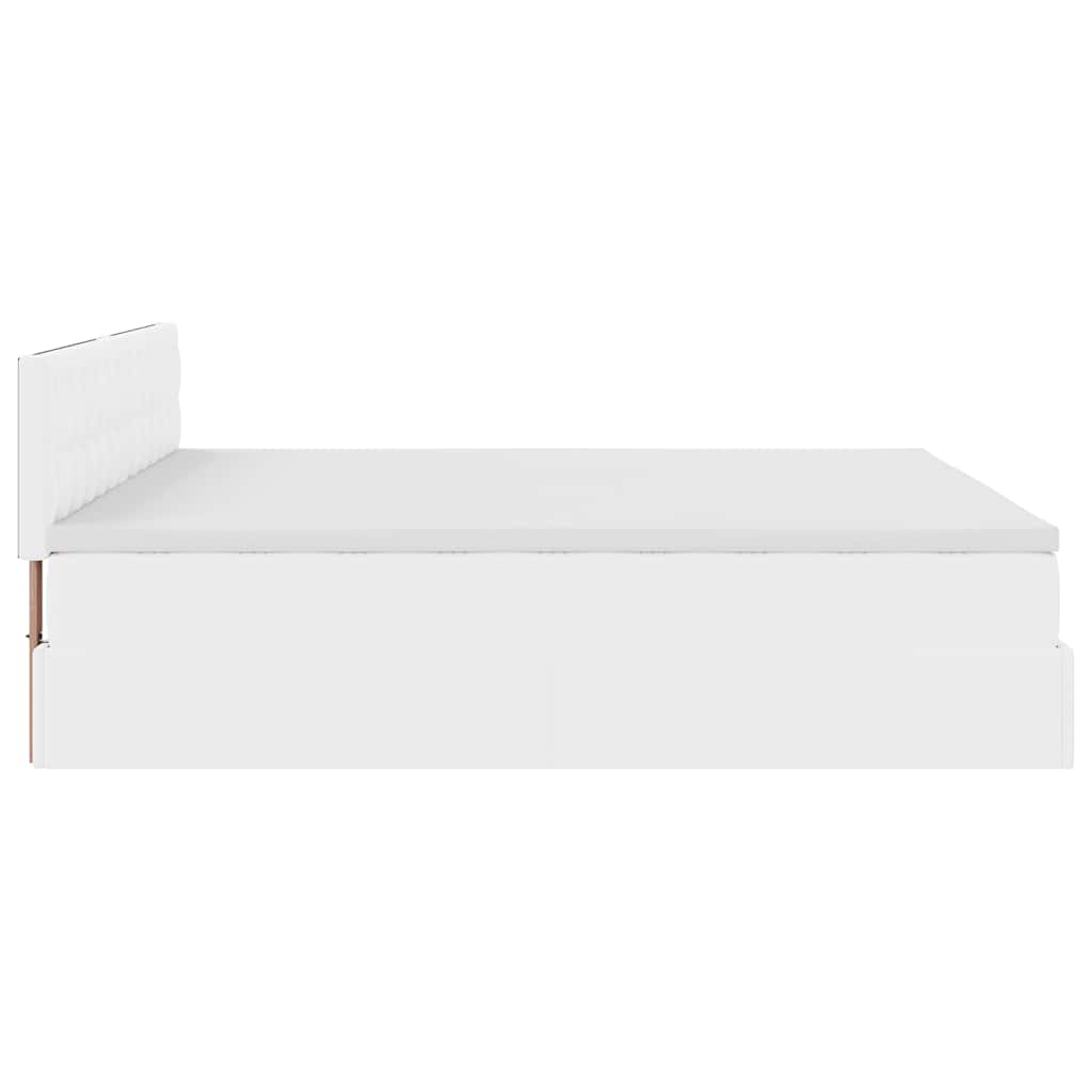 Okvir kreveta s madracima bijela 200x200 cm umjetna koža