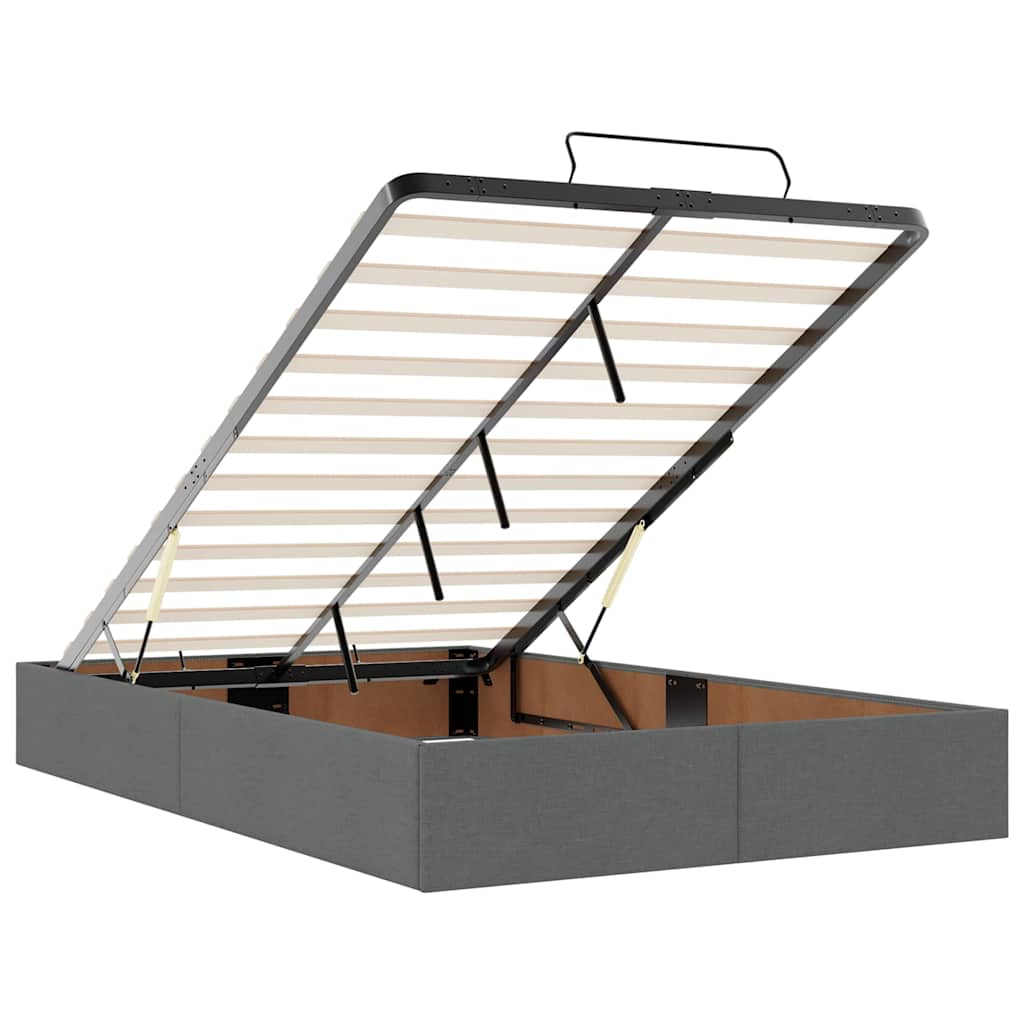 Otomanski krevet s madracem tamnosivi 120x200 cm tkanine