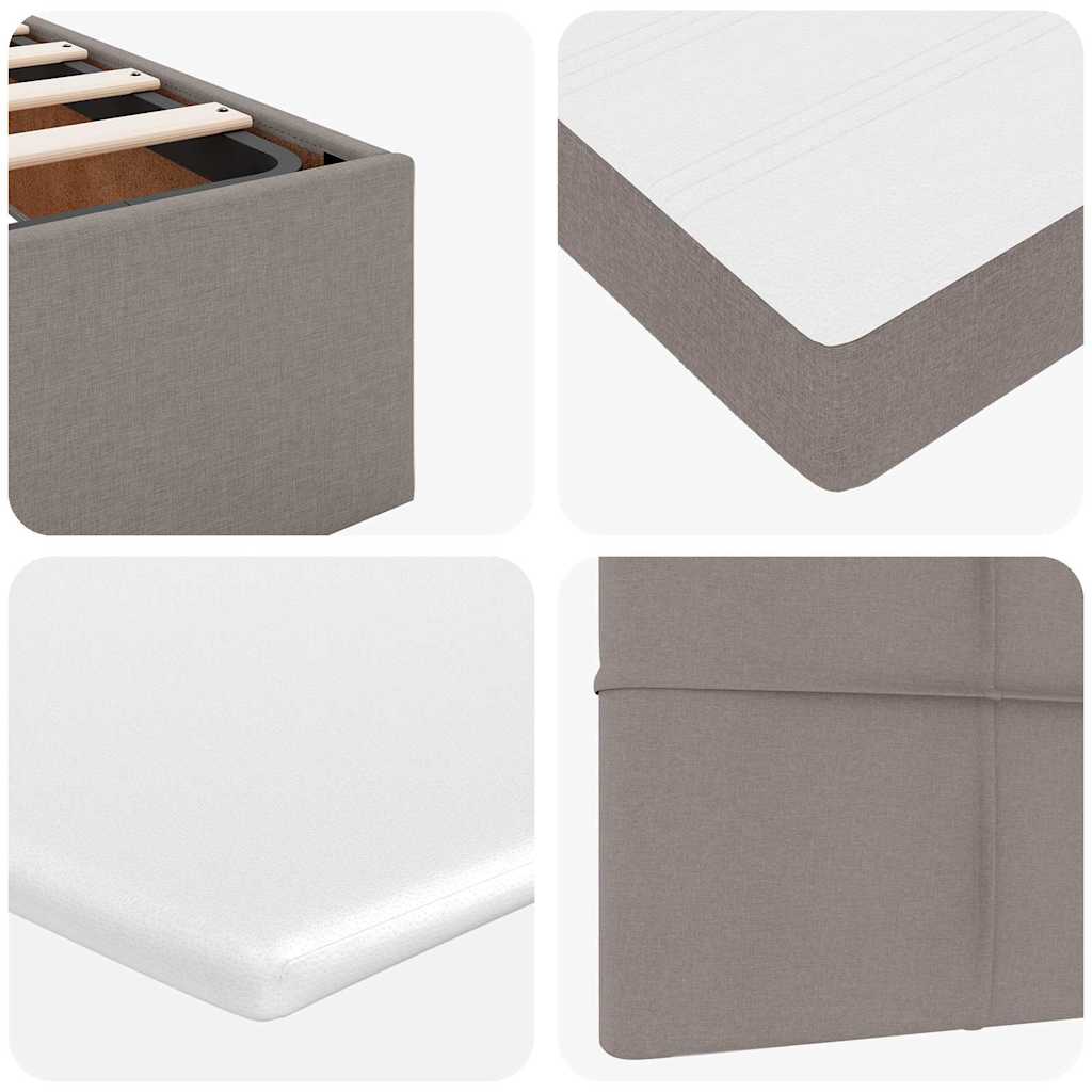 Otomanski krevet s madracem smeđesivi 100x200 cm tkanine