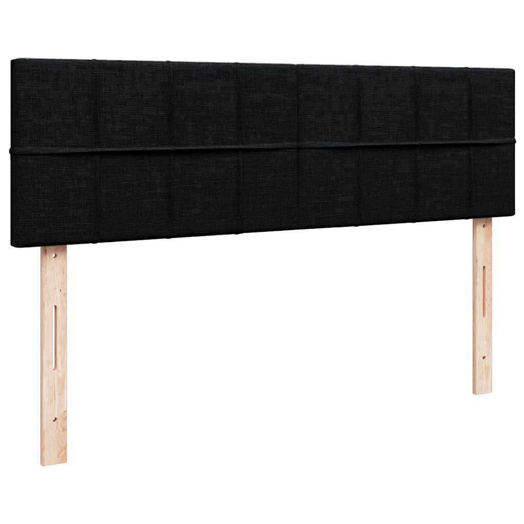 Otomanski krevet s madracem crni 140x190cm od tkanine