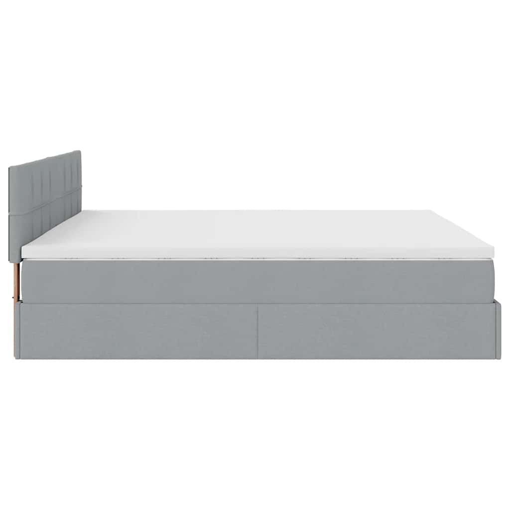 Otomanski krevet s madracem svijetlosivi 180x200cm od tkanine