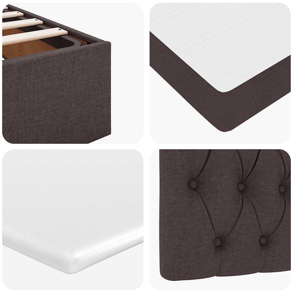 Otomanski krevet s madracem tamnosmeđi 90x200 cm tkanine