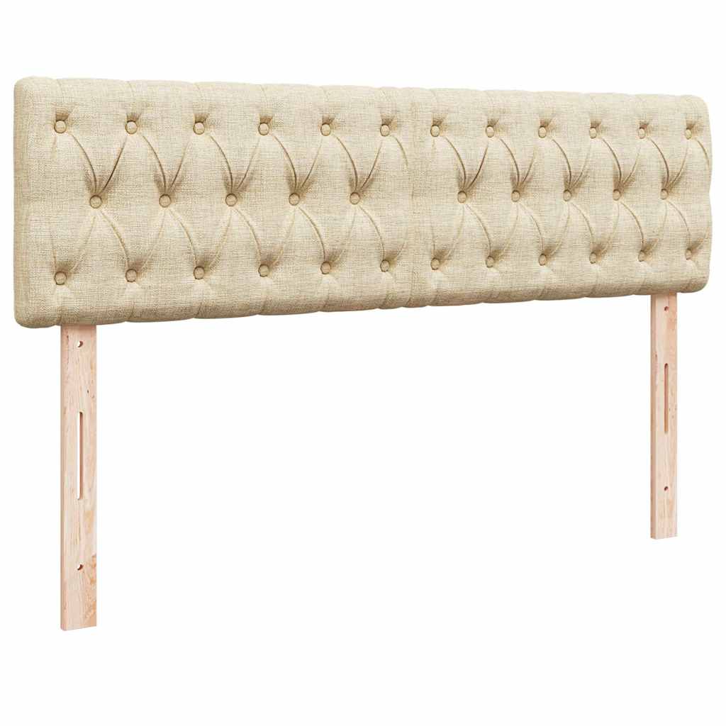 Otomanski krevet s madracem krem 140x200 cm tkanine