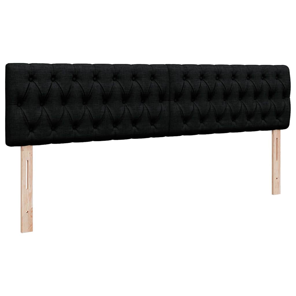 Otomanski krevet s madracem crni 160x200cm od tkanine