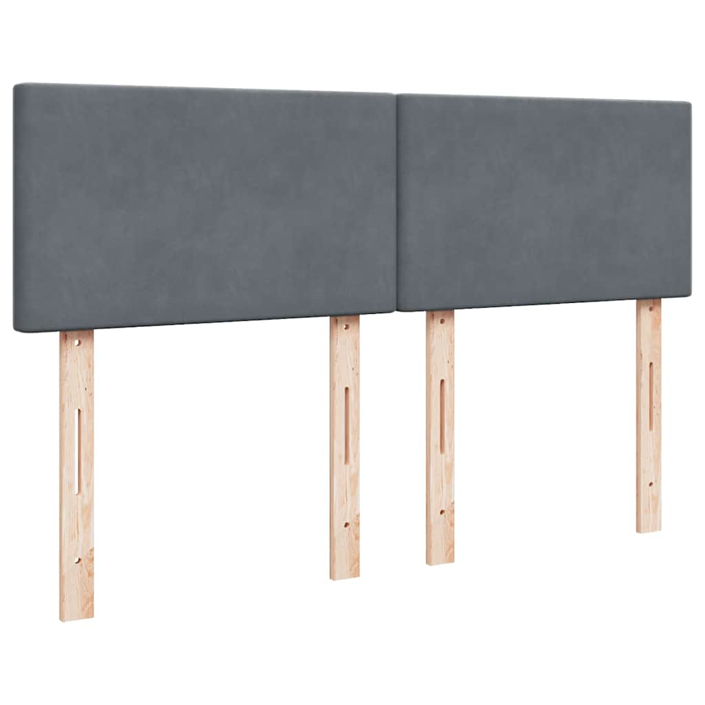 Otomanski krevet s madracem tamnosivi 140x190 cm baršunasti