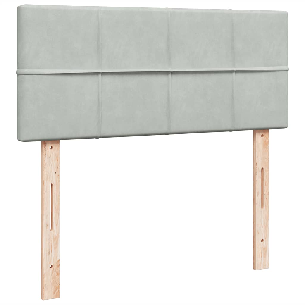Otomanski krevet s madracem svjetlosivi 120x190 cm baršunasti