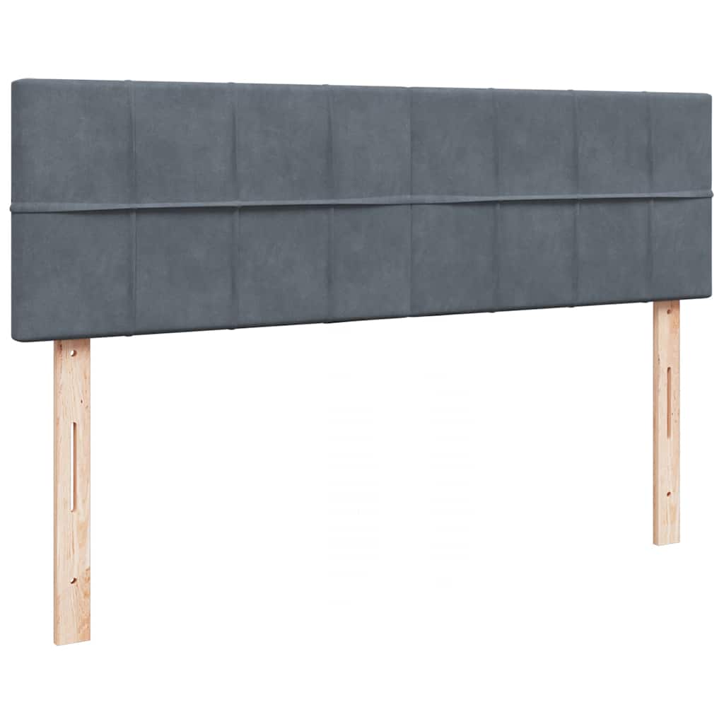 Otomanski krevet s madracem tamnosivi 140x200 cm baršunasti