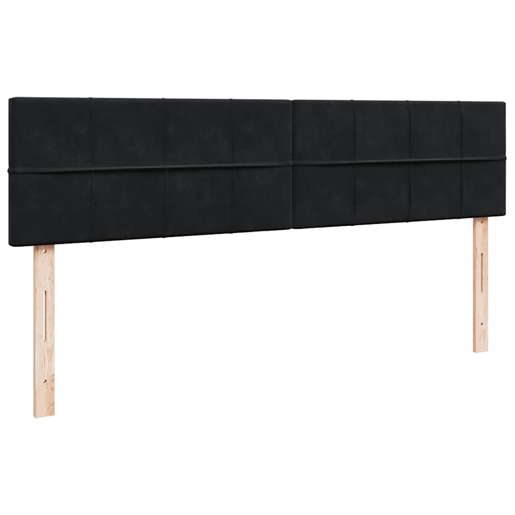 Otomanski krevet s madracem crni 160x200 cm baršunasti