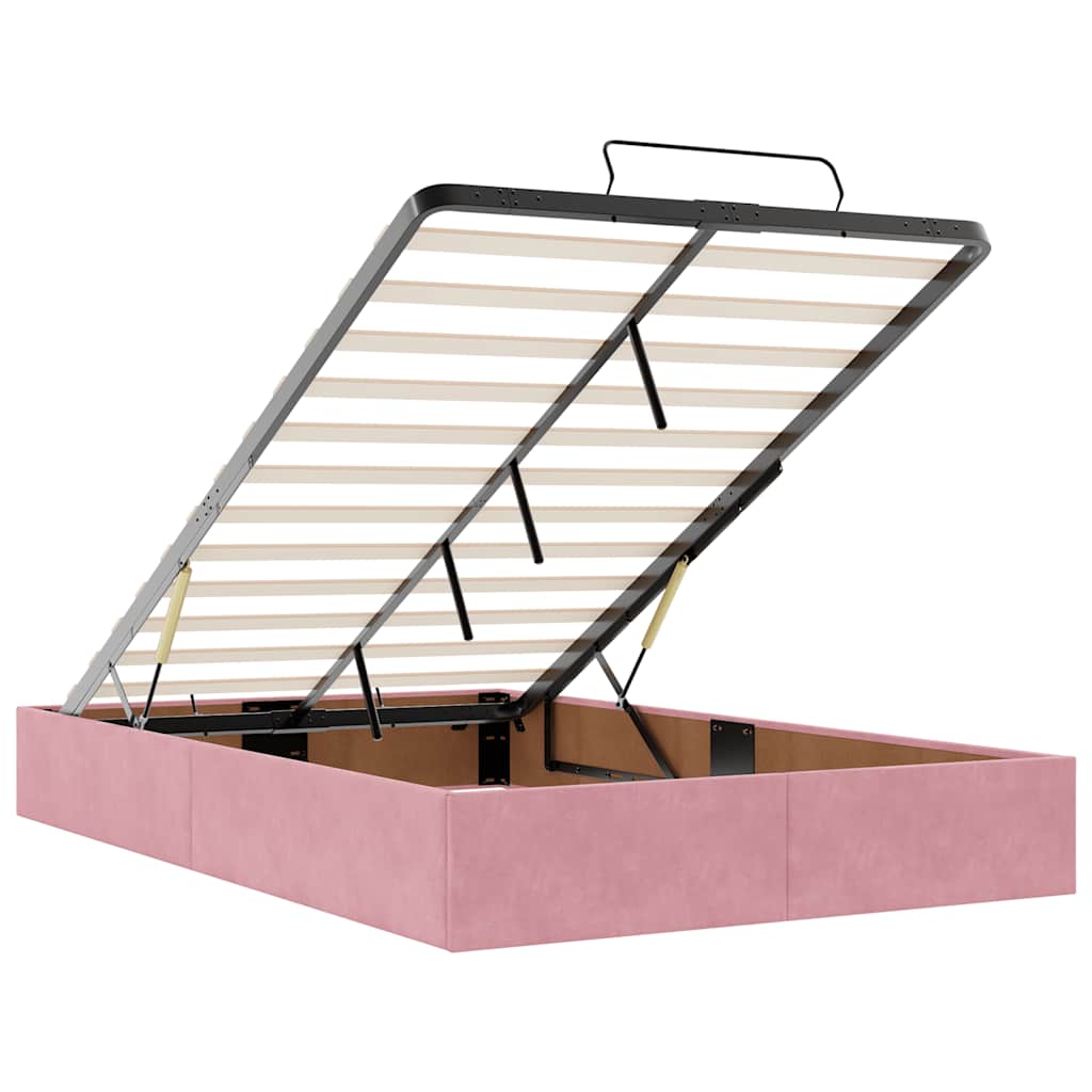 Okvir kreveta s madraca ružičasti 120x200 cm baršunasti