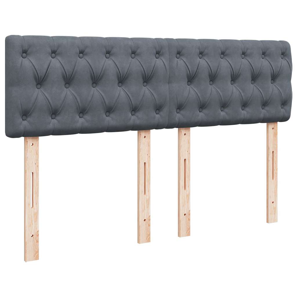 Otomanski krevet s madracem tamnosivi 140x190 cm baršunasti