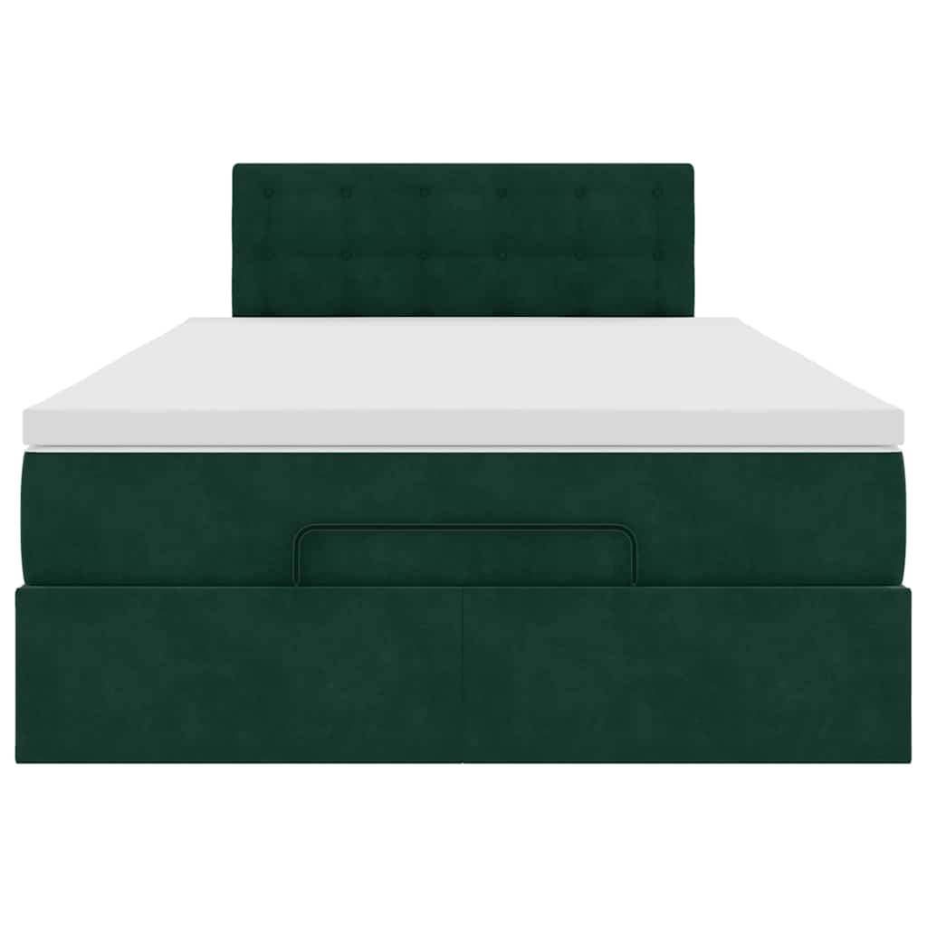 Otomanski krevet s madraca tamnozeleni 120x190 cm baršunasti