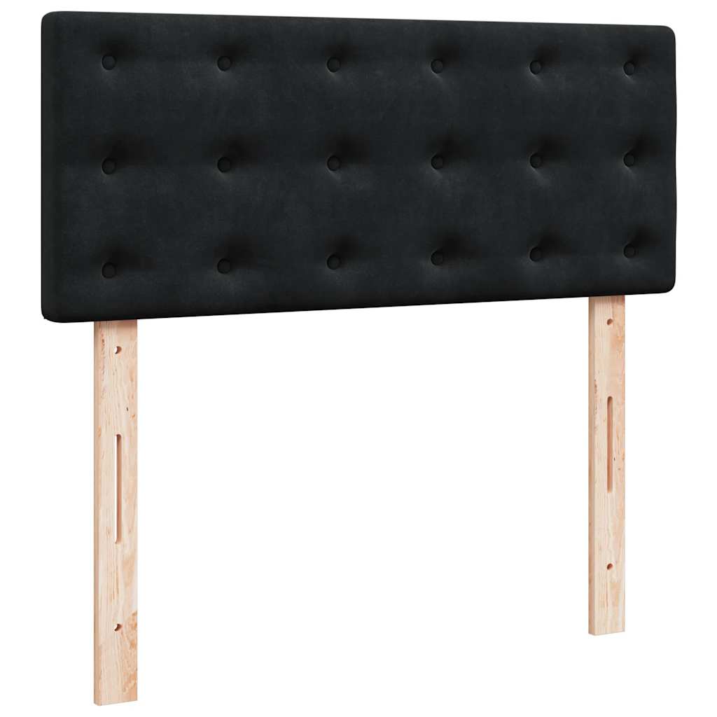 Otomanski krevet s madracem crni 120x200 cm baršunasti