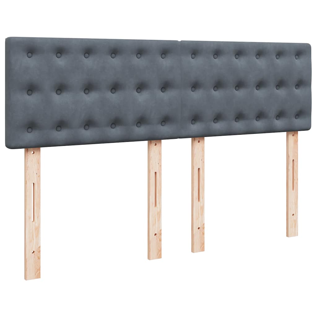 Otomanski krevet s madracem tamnosivi 140x190 cm baršunasti