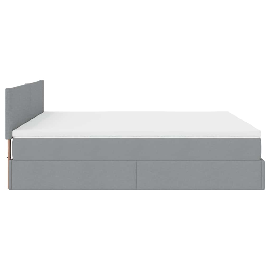 Okvir kreveta s madracima svijetlosivi 180x200cm tkanine