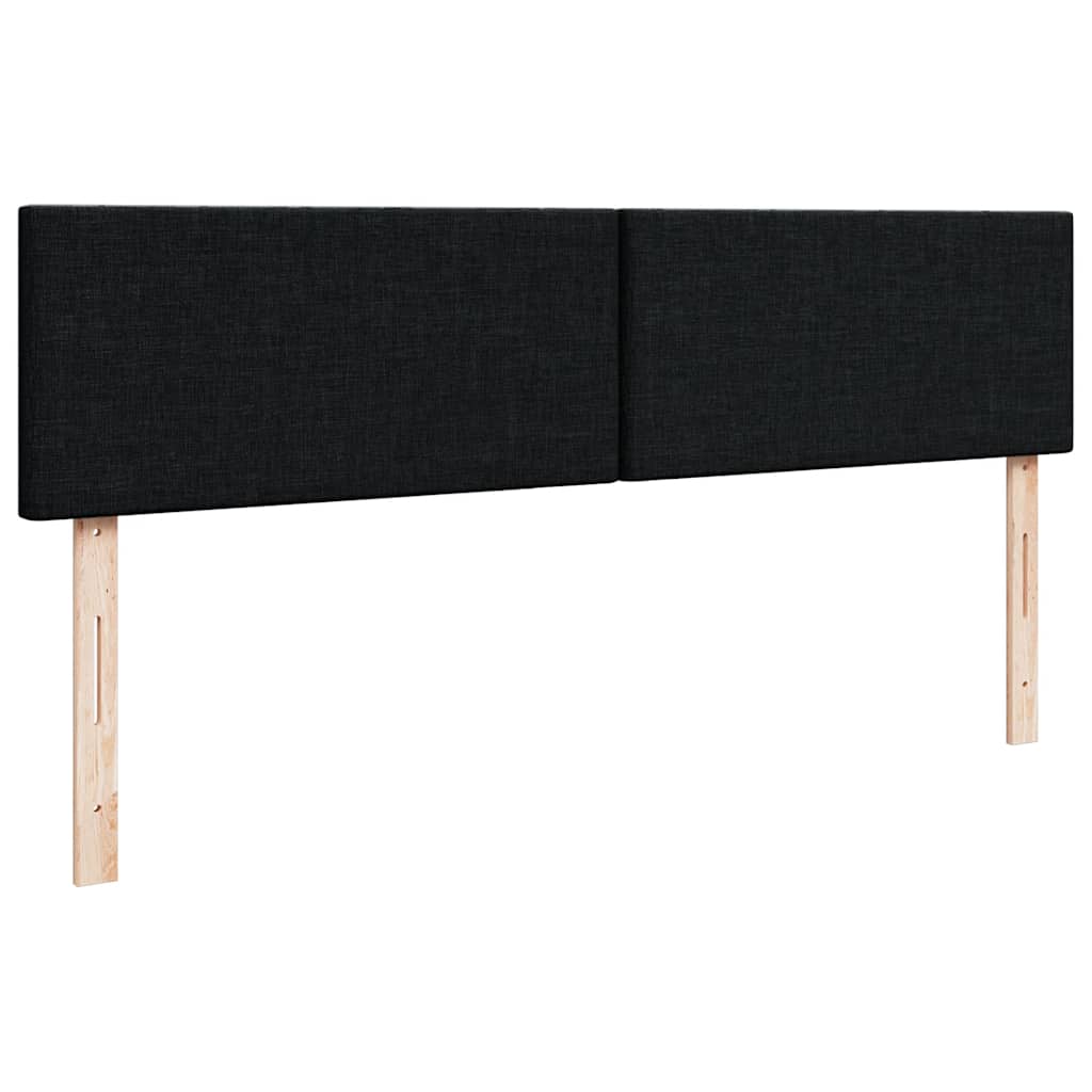 Otomanski okvir kreveta s madracima crni 200x200cm od tkanine