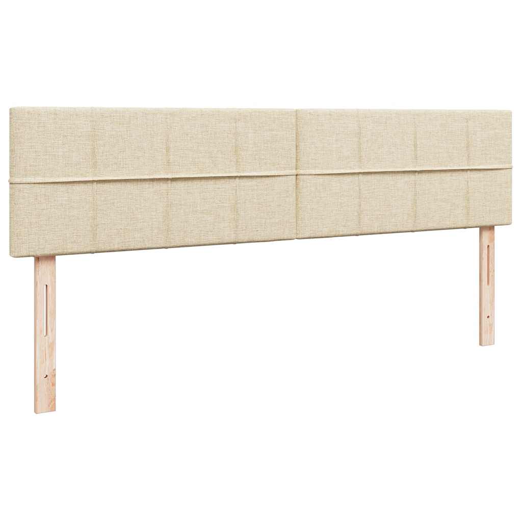 Otomanski okvir kreveta s madracima krem 200x200cm od tkanine