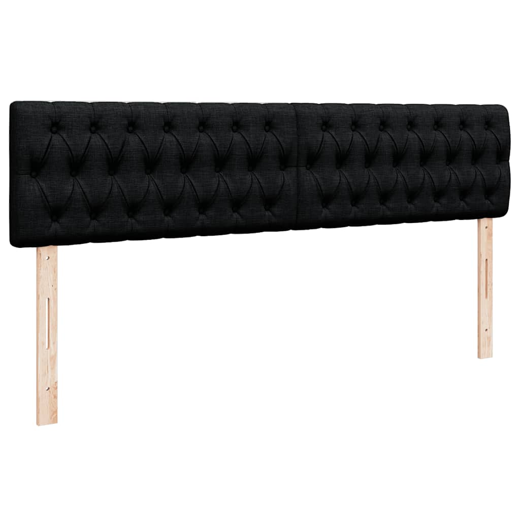 Otomanski okvir kreveta s madracima crni 180x200cm od tkanine
