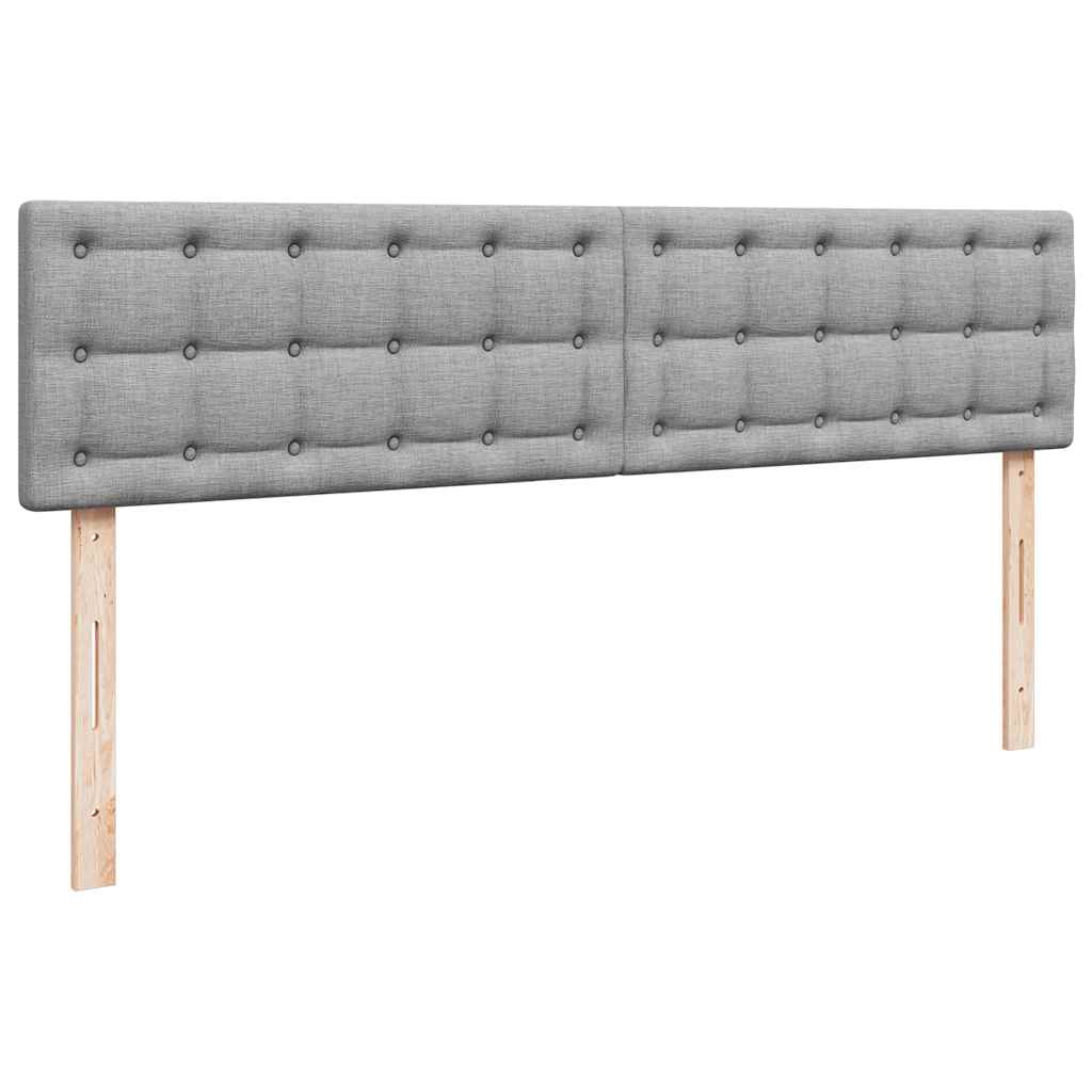 Okvir kreveta s madracima svijetlosivi 200x200cm od tkanine