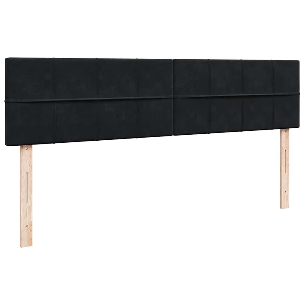 Otomanski okvir kreveta s madracima crni 180x200cm baršunasti