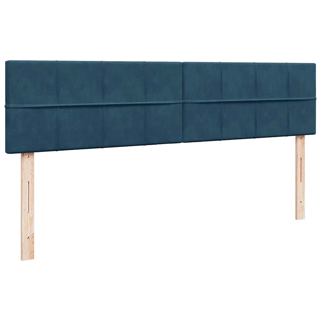 Otomanski okvir kreveta s madracima plavi 200x200cm baršunasti