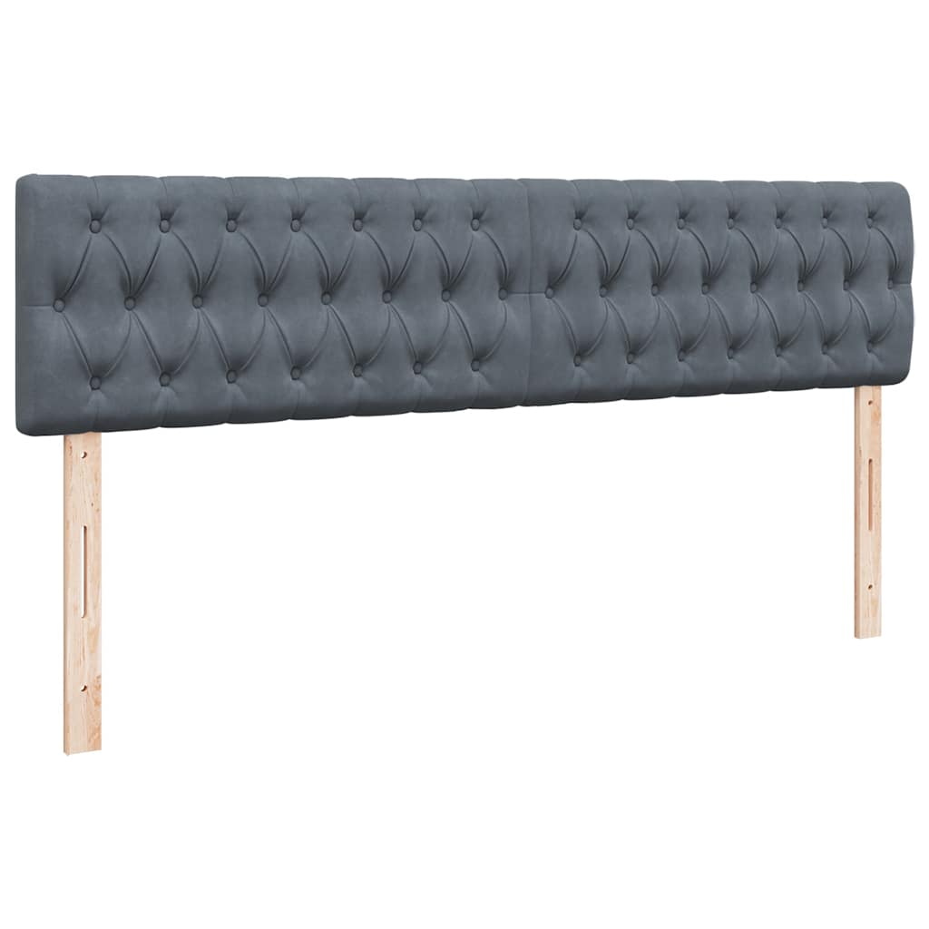 Okvir kreveta s madracima tamnosivi 180x200cm baršunasti
