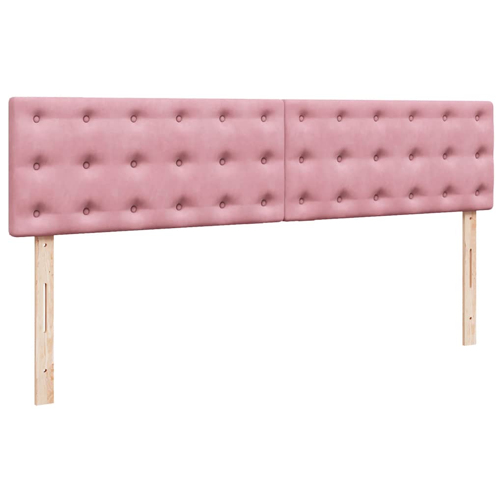 Okvir kreveta s madracima ružičasti 180x200cm baršunasti