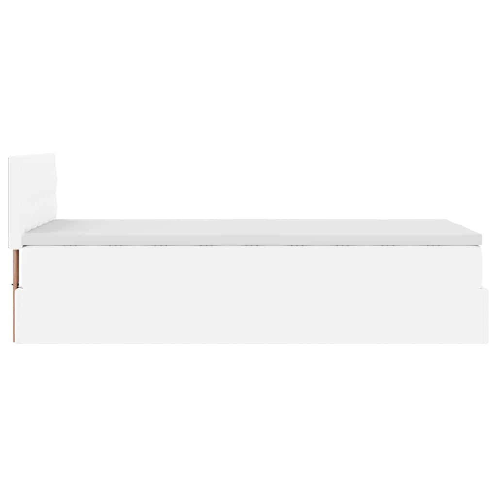 Okvir kreveta s madracem čisto bijela 90x200cm umjetna koža
