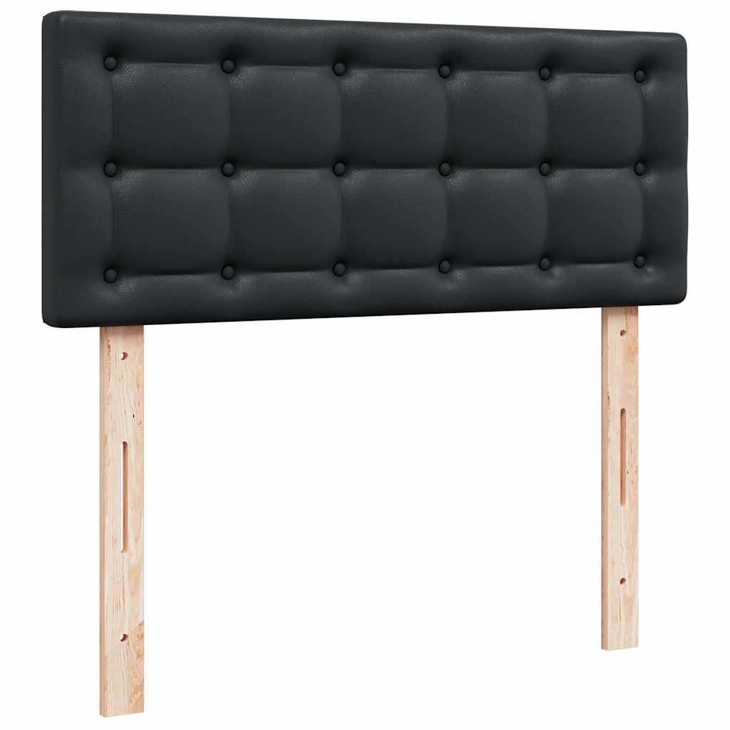 Otomanski krevet s madracima i LED crni 120x190cm umjetna koža