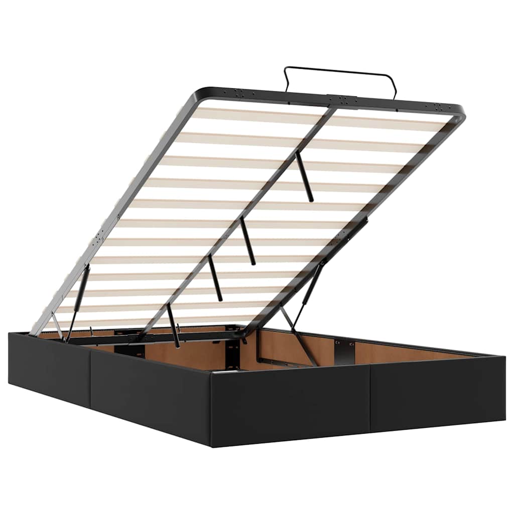 Otomanski krevet s madracima i LED crni 120x190cm umjetna koža