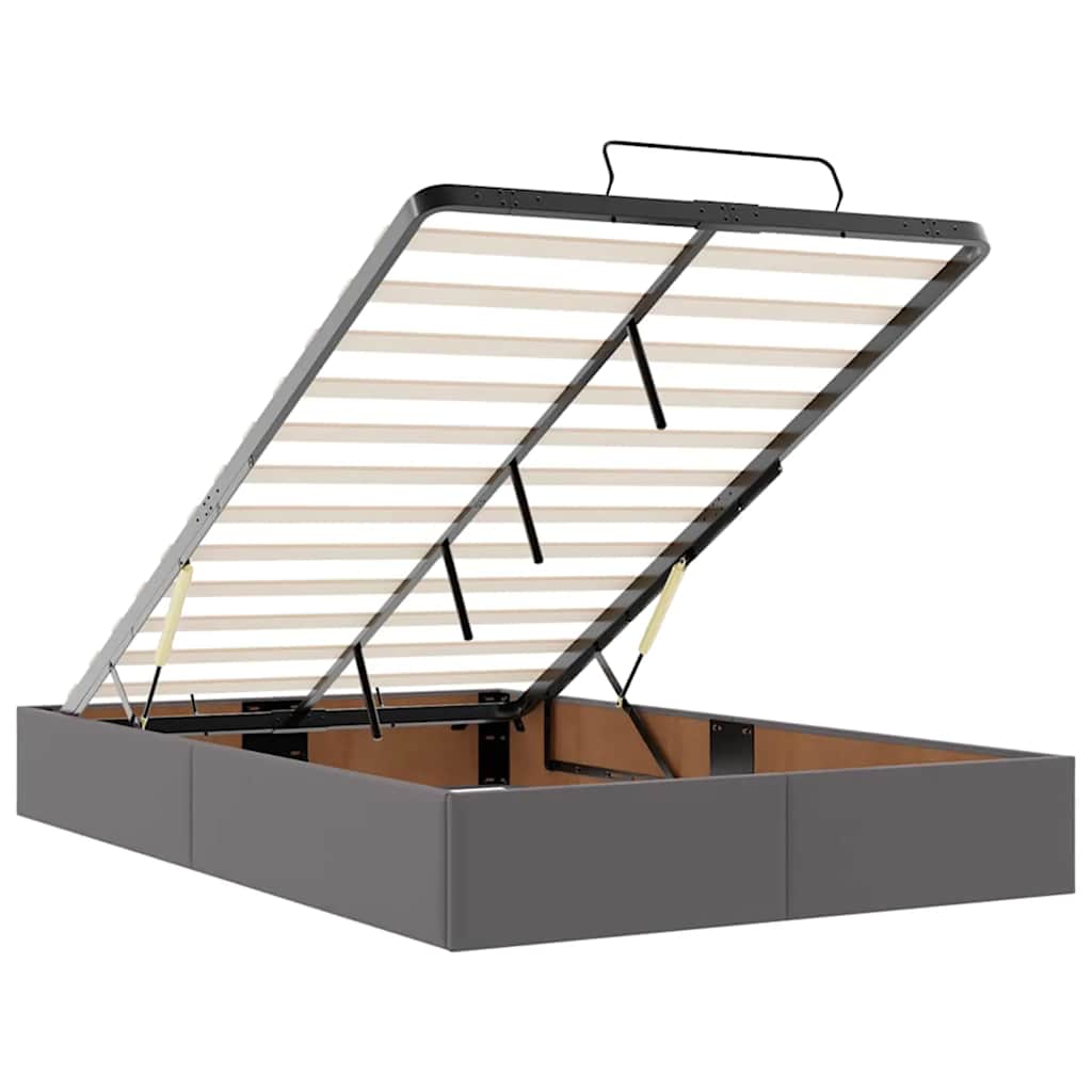 Otomanski krevet s madracima i LED sivi 120x190cm umjetna koža
